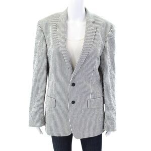 John Varvatos Star USA Womens Long Sleeves Line Two Button Jacket Striped Size M